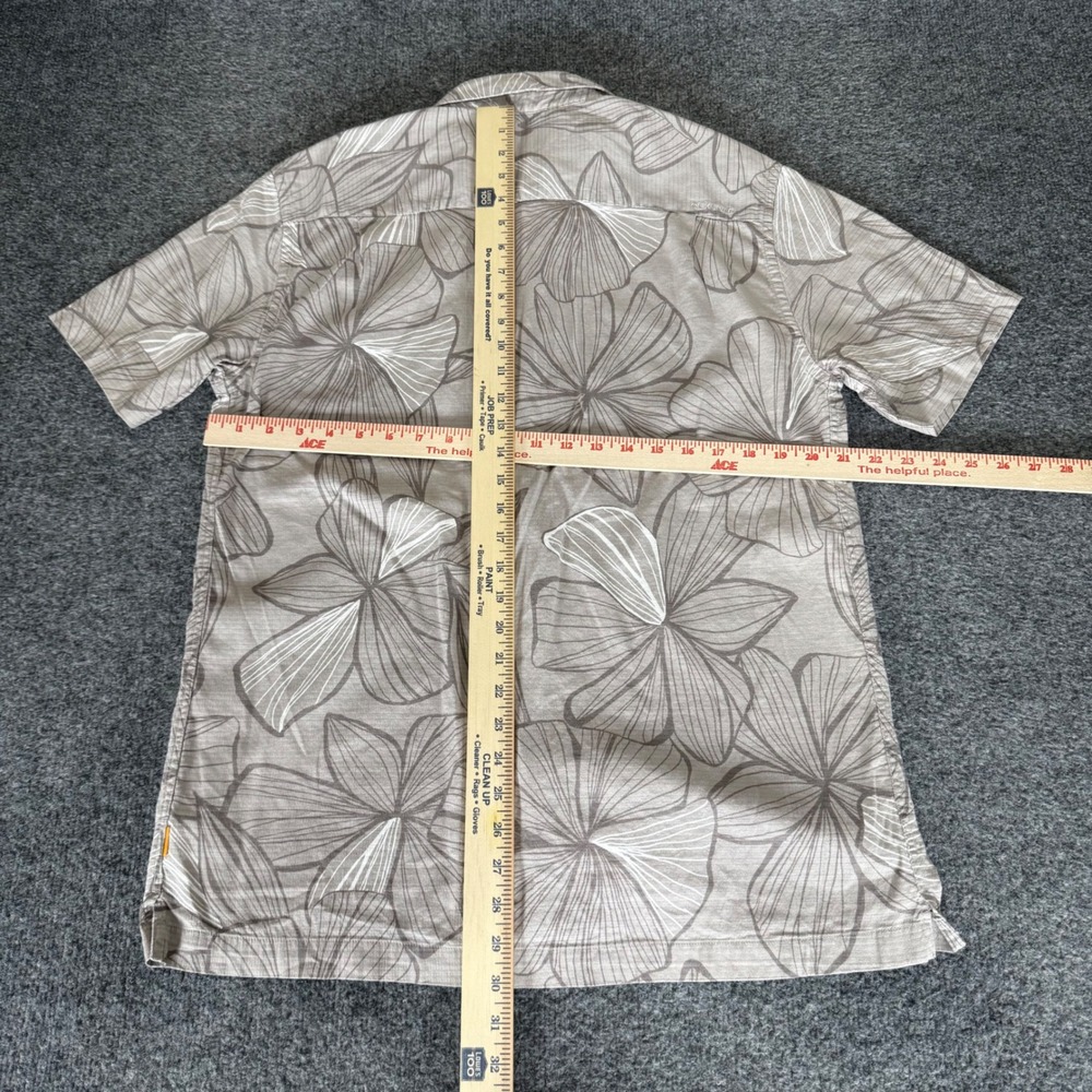 Quiksilver Gray Floral Short Sleeve Button-Down Shirt - Picture 4 of 7